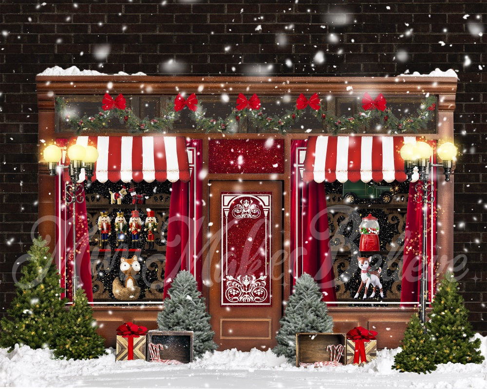 Kate冬ホリデークリスマスレトロ赤いキャンディーおもちゃの背景Mini MakeBelieve設計