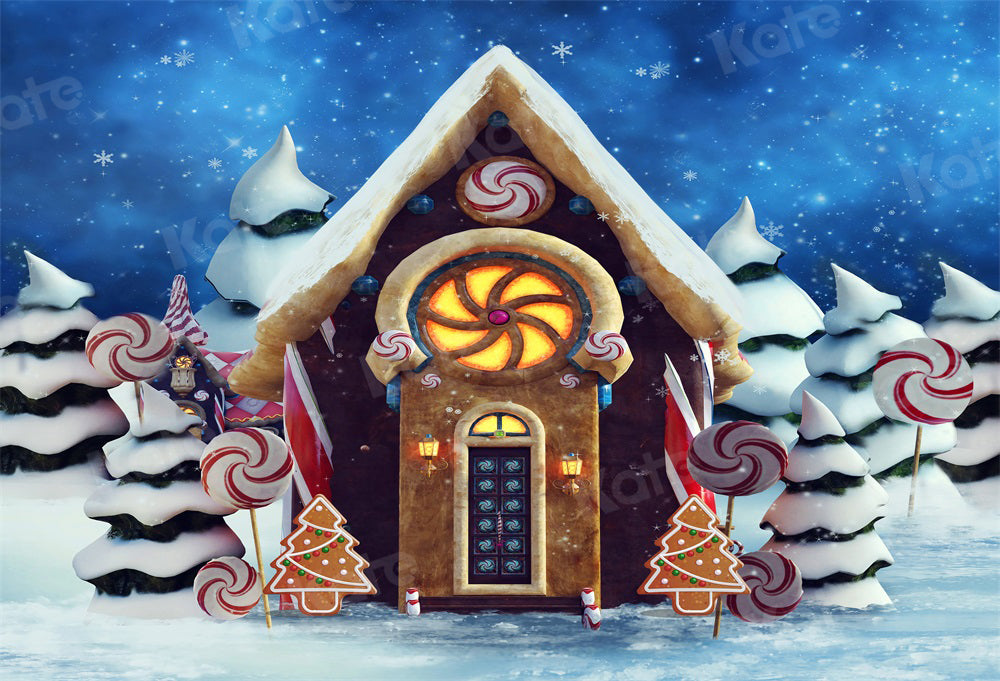 Kateクリスマスのホットココアスノーキャンディーの背景