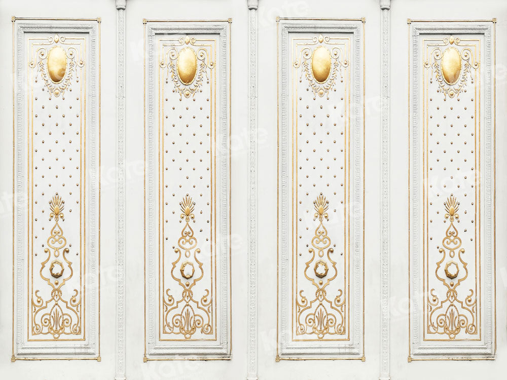 Kate ヴィンテージの金色の白い壁の背景