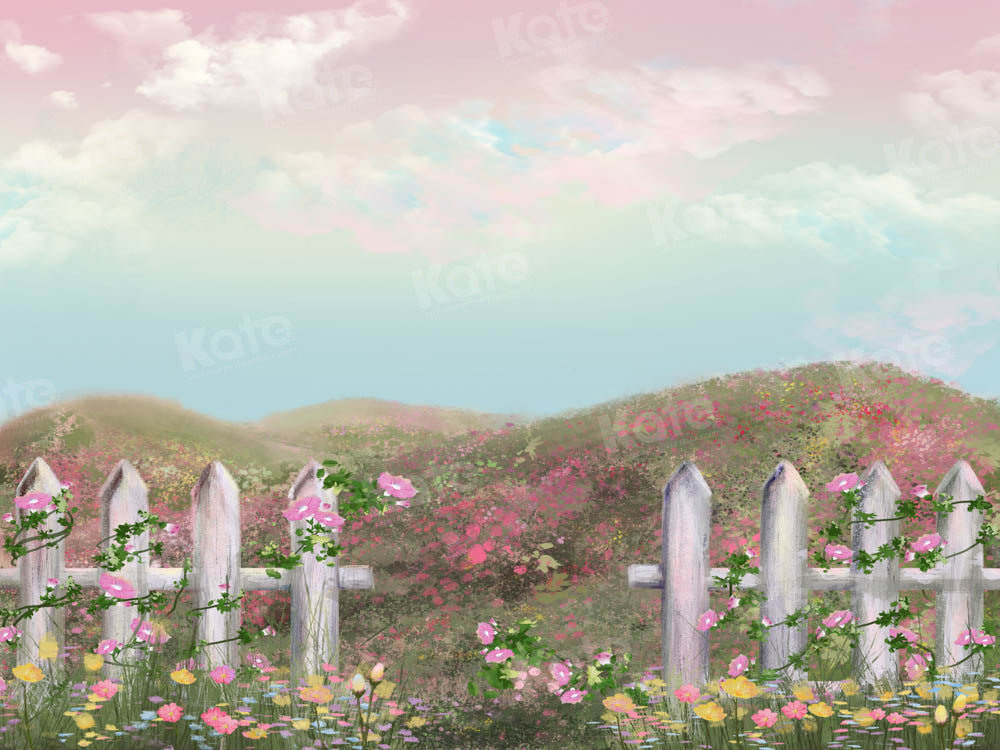 Kate 春の絵画ファンタジー ガーデン ヒルの背景