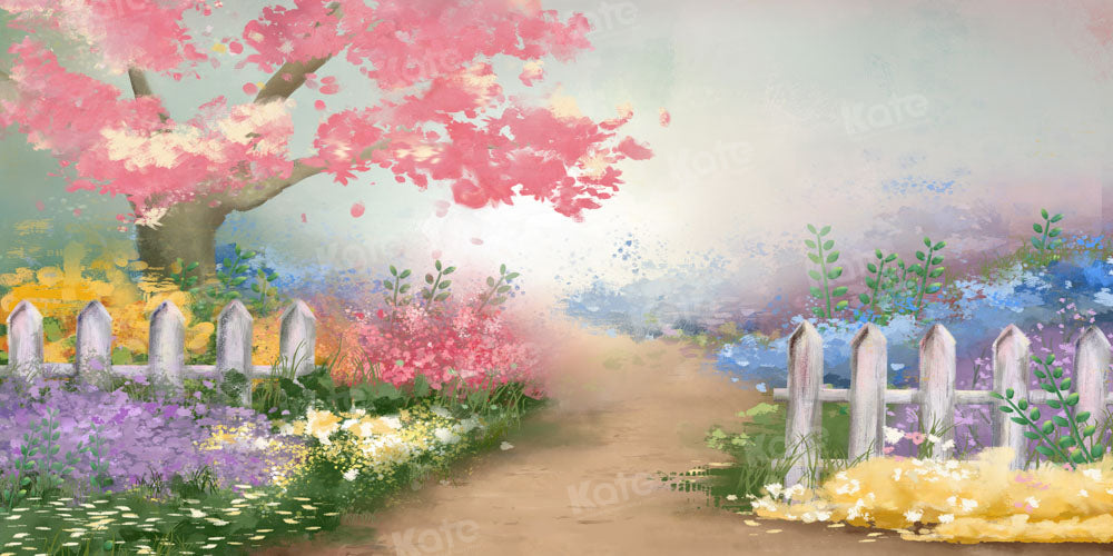 Kate 春の絵画ファンタジー ガーデン パスの背景