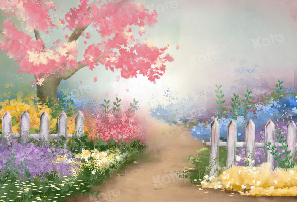 Kate 春の絵画ファンタジー ガーデン パスの背景
