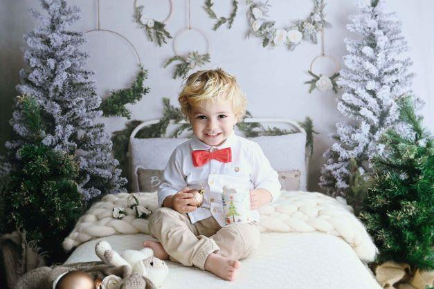 Kate クリスマス/冬のベッドの背景設計されたMandy Ringe Photography