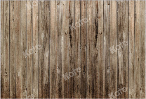 Kate ライトブラウンとグレーの木製コンピュータープリントゴム床マット