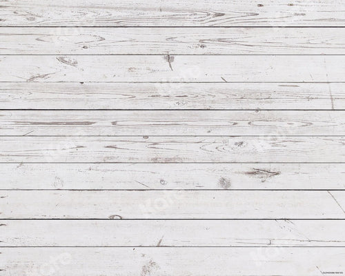 Kate 白いヴィンテージ木製ゴム床マット