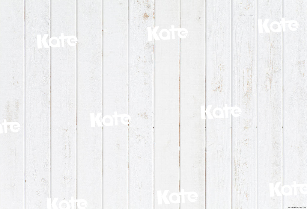 Kate ホワイトウッドラバーフローリングマット