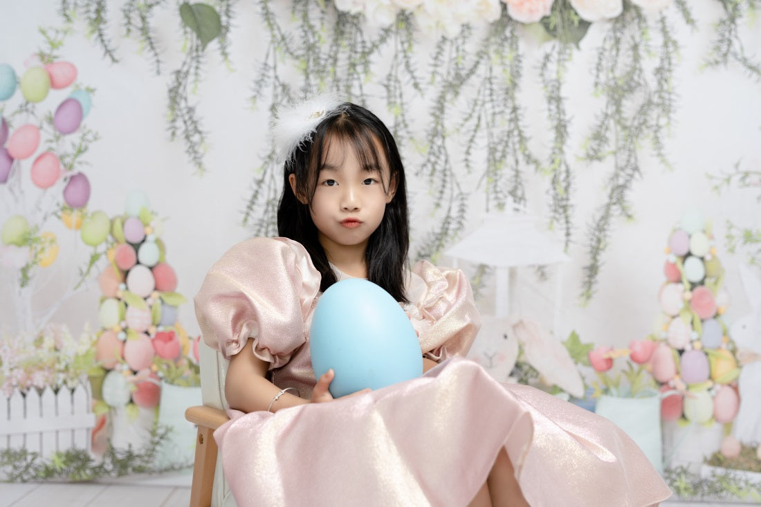 Kate ウサギと花のイースター背景布