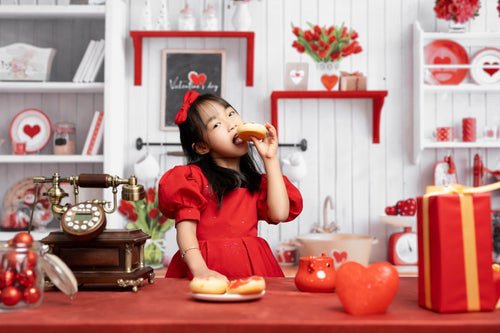 Kate 写真撮影のためのバレンタインデーの愛焼きキッチンの背景