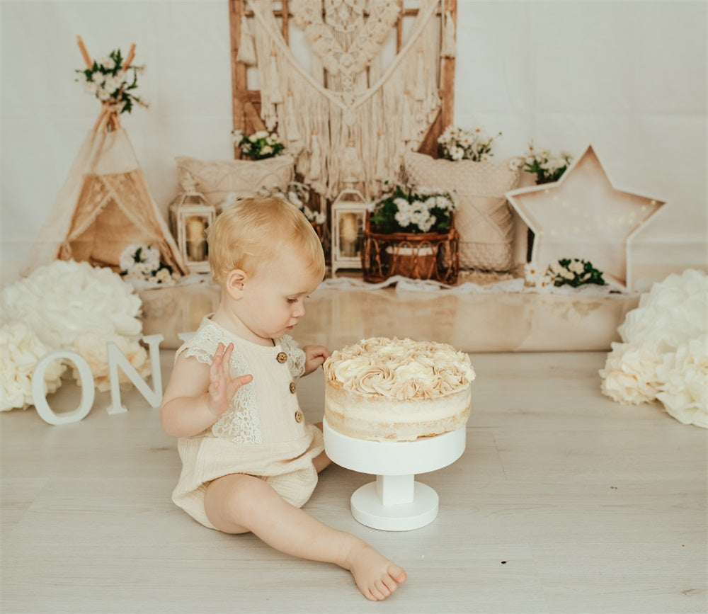 kate自由奔放に生きる納屋のドアデイジーの花の背景