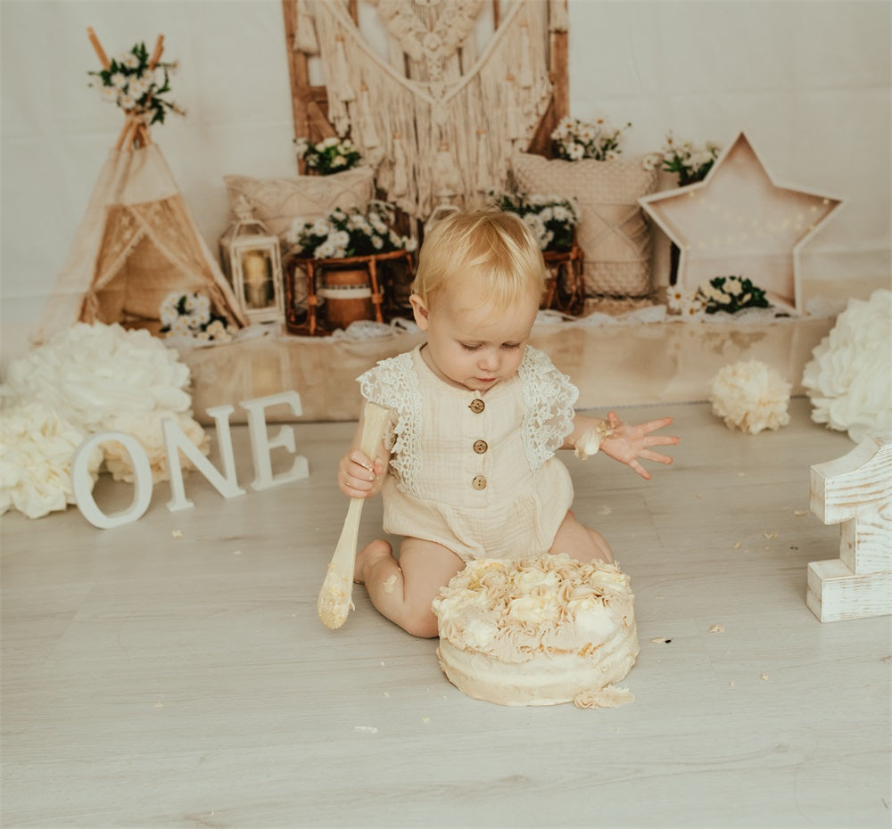 kate自由奔放に生きる納屋のドアデイジーの花の背景