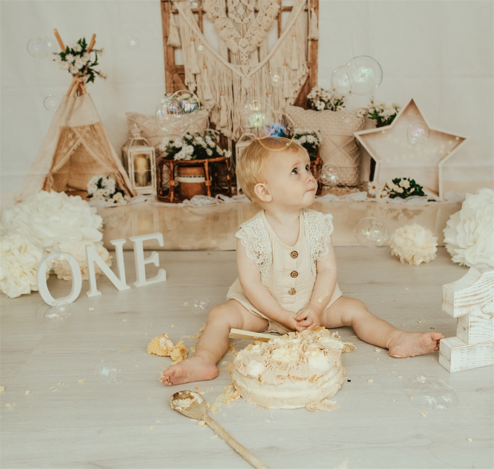 kate自由奔放に生きる納屋のドアデイジーの花の背景