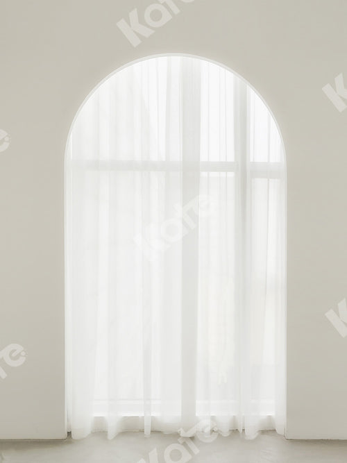 Kate 白いカーテンの窓の布の写真撮影の背景