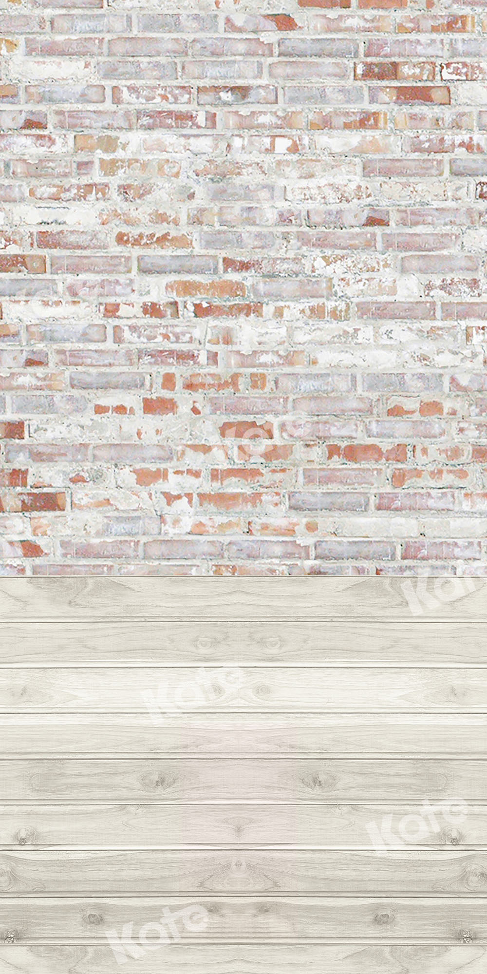 Kate 写真用に設定された木製の床のマットの背景のレンガの壁