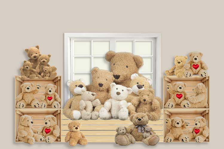 Kate 写真撮影のためのバレンタインデーのテディベアの背景