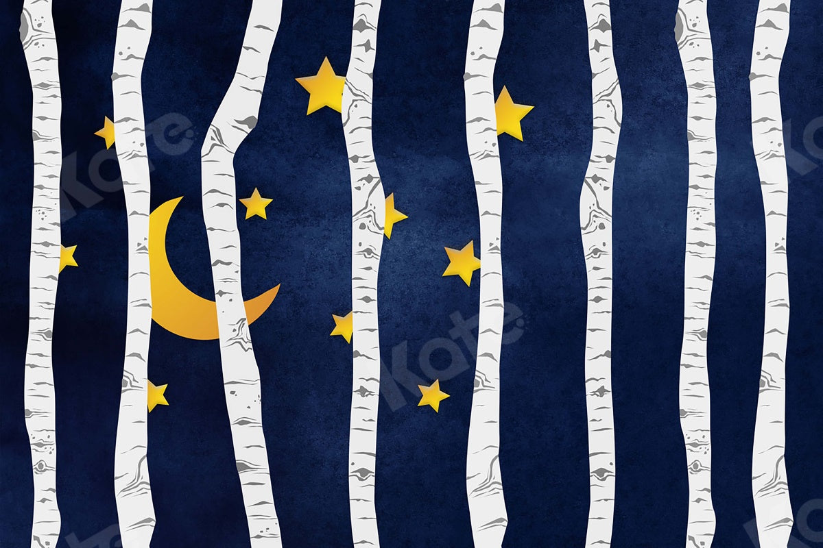 Kate 小枝のある子供の夜月の背景 のデザインです JS Photography