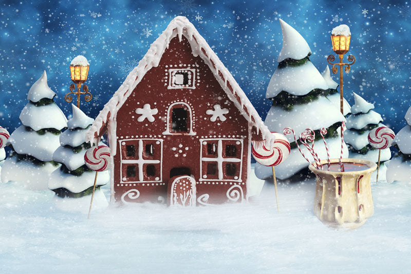 Kate クリスマスキャンディスノーキャビンの背景