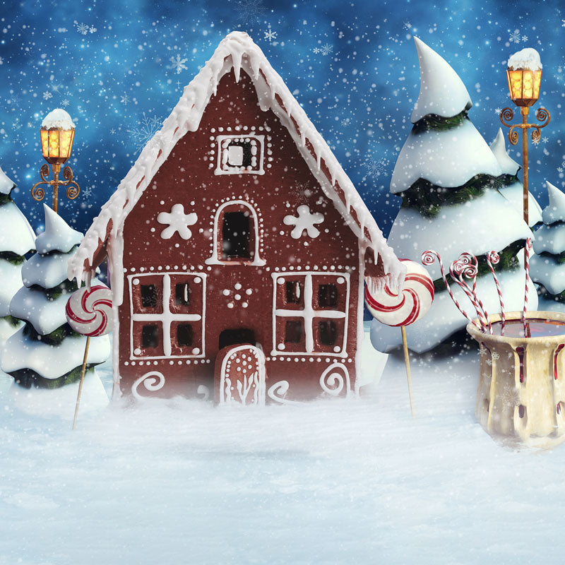 Kate クリスマスキャンディスノーキャビンの背景