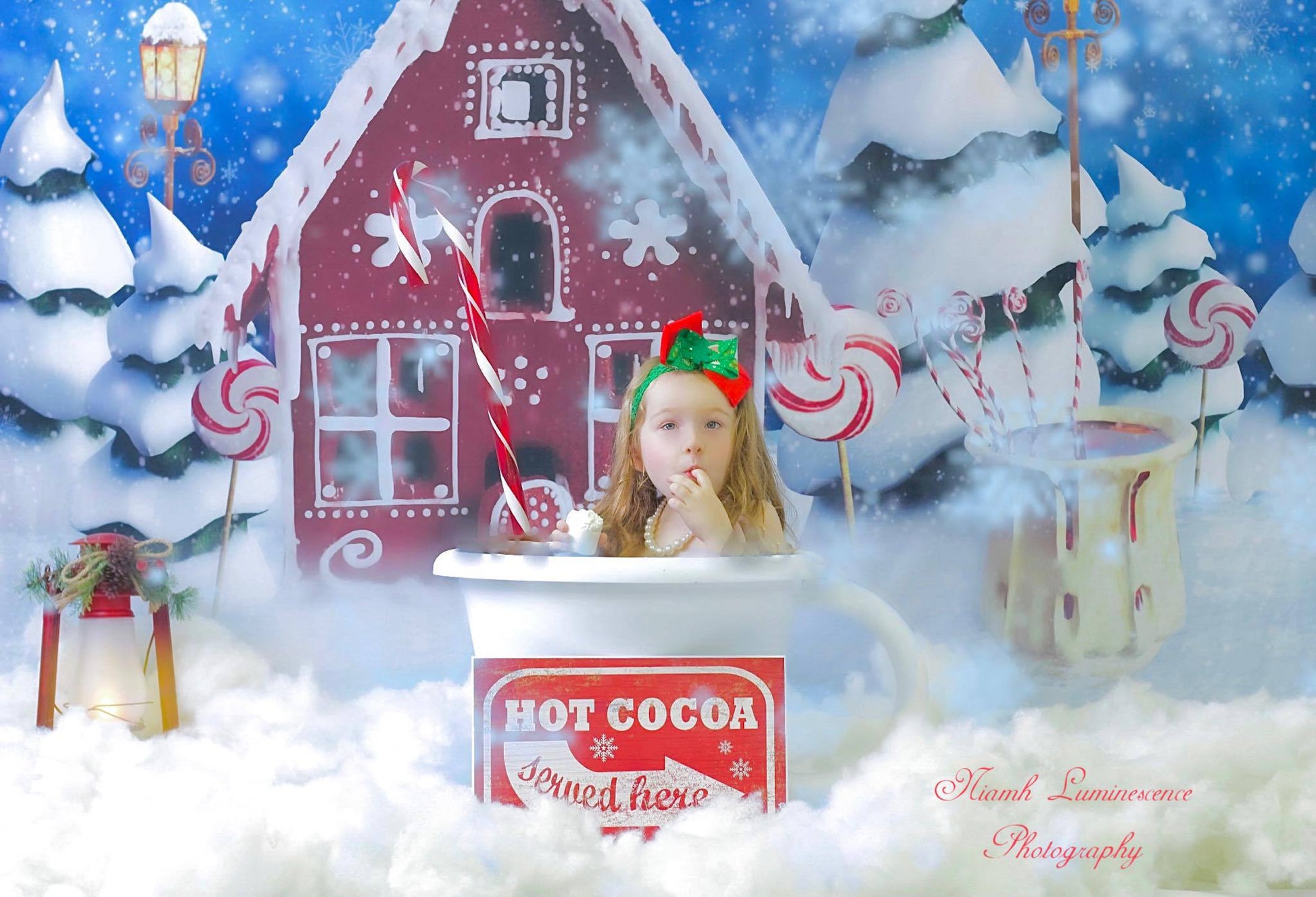 Kate クリスマスキャンディスノーキャビンの背景