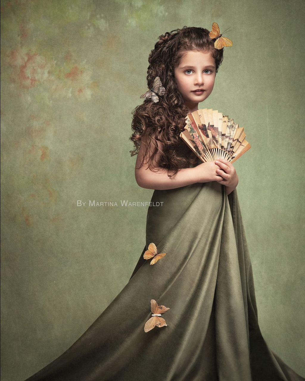 Kate 女の子の日男の子の日写真撮影のためのファインアートの花緑の抽象的な背景