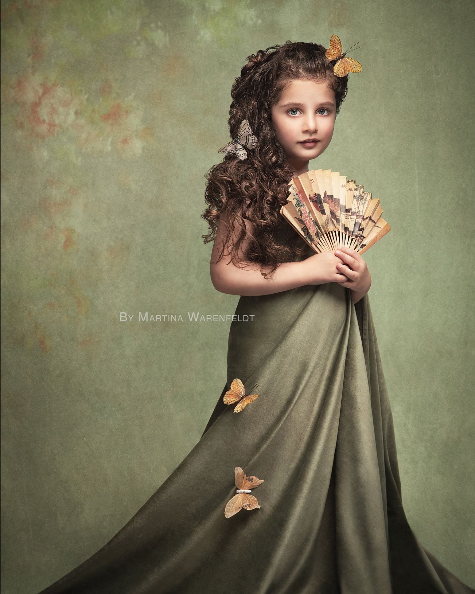 Kate 女の子の日男の子の日写真撮影のためのファインアートの花緑の抽象的な背景