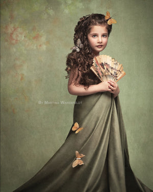 Kate 女の子の日男の子の日写真撮影のためのファインアートの花緑の抽象的な背景