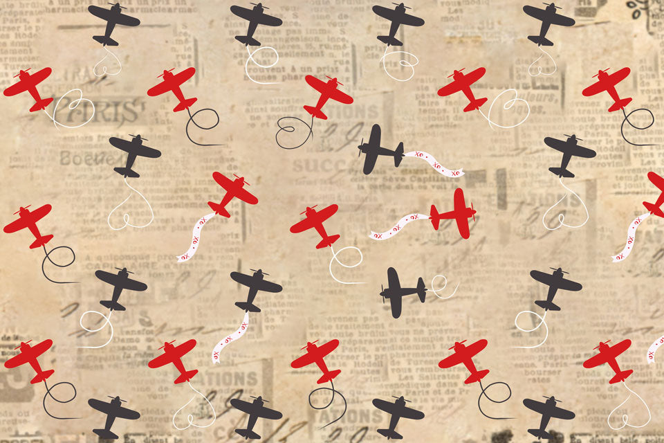 Kate 写真のためのレトロな飛行機バレンタインの背景 のデザインです JS Photography