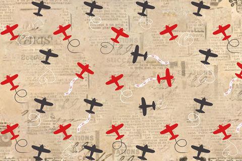 Kate 写真のためのレトロな飛行機バレンタインの背景 のデザインです JS Photography