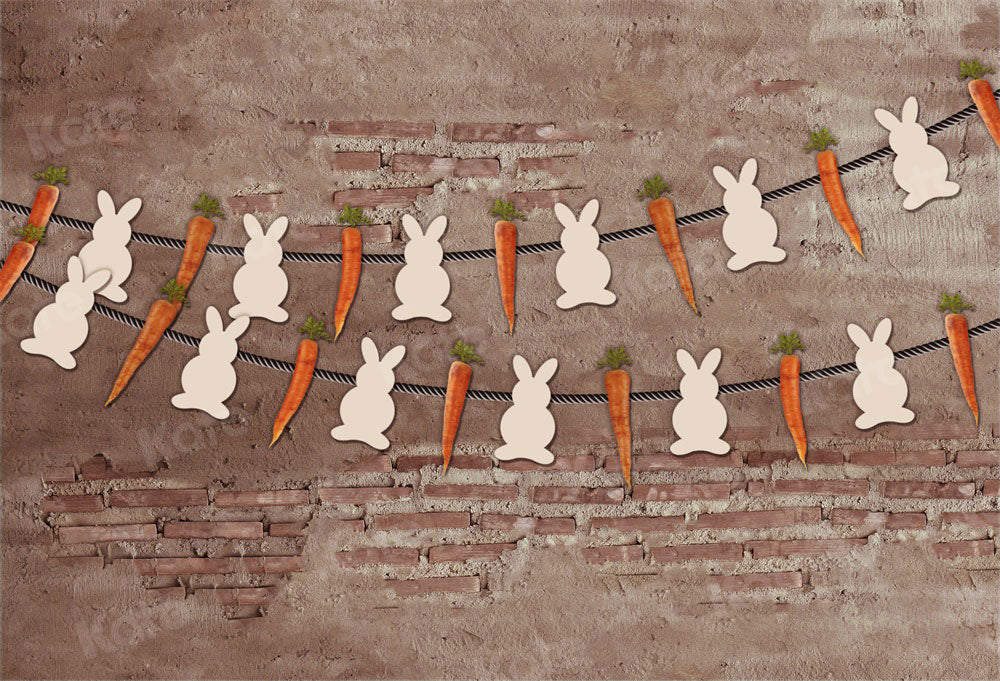 Kate写真撮影のためのイースターヴィンテージの壁とウサギの装飾の背景Jerry_Sinaデザイン