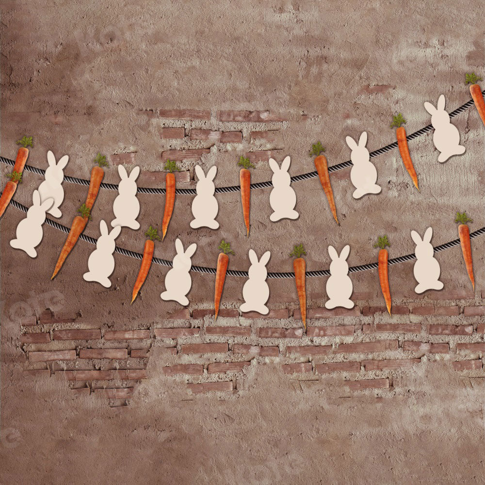 Kate写真撮影のためのイースターヴィンテージの壁とウサギの装飾の背景Jerry_Sinaデザイン