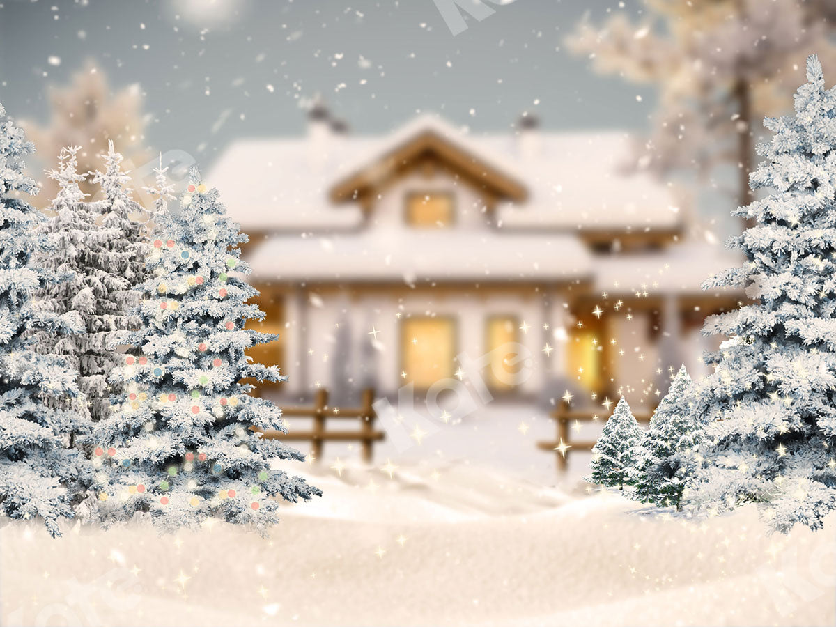 Kate 雪冬のクリスマスツリーの背景
