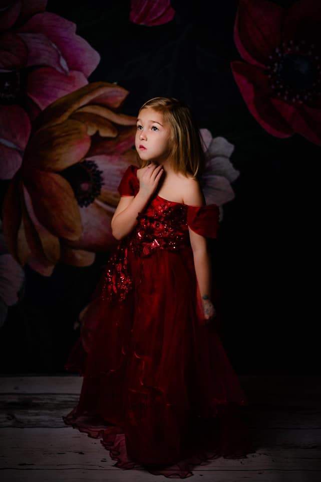 Kate写真撮影のための母の日フローラルヴィンテージフローラルブラックの背景JS Photography