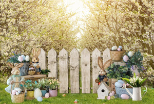 Kate花/春の庭の桜の背景