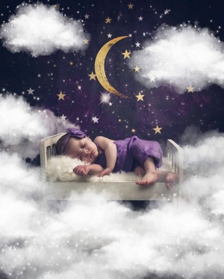 Kate写真撮影のための星空の夜の背景JFCCデザイン