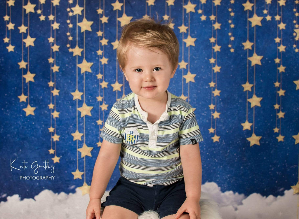 Kate輝く星と雲と夜空写真撮影のための子供の背景JFCCデザイン