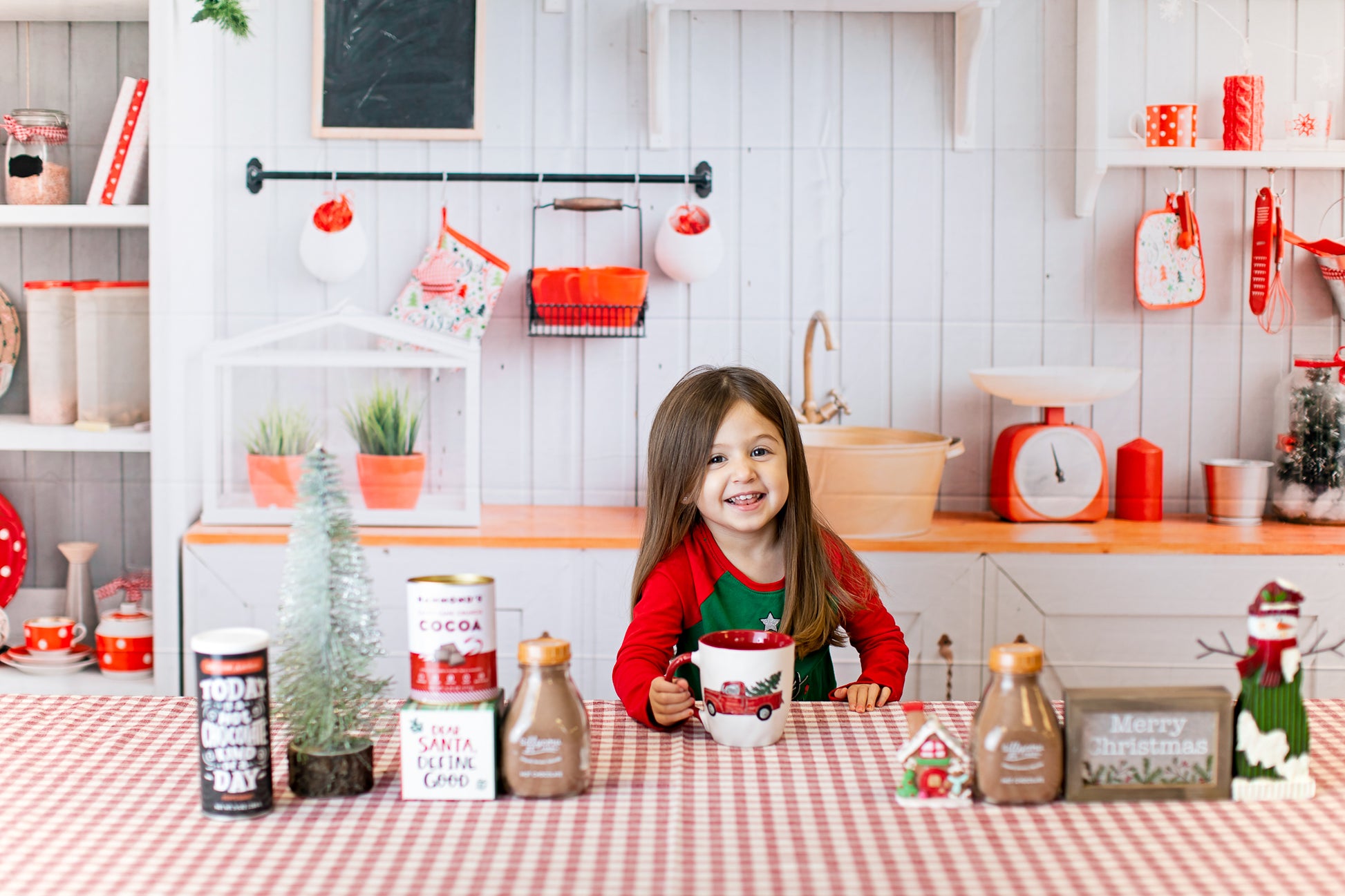 kate クリスマス白い壁のキッチンの背景布 写真撮影用