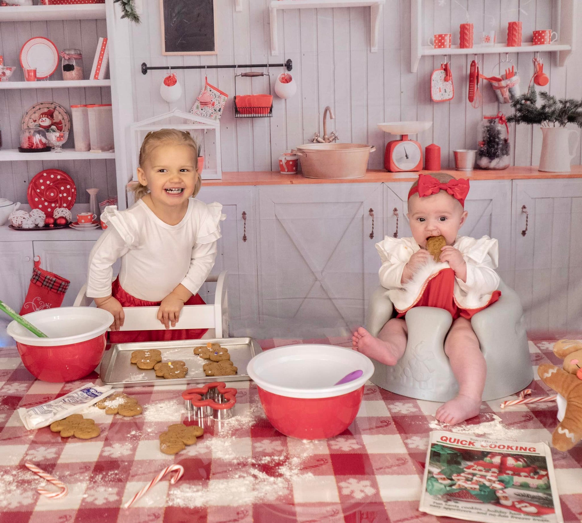 kate クリスマス白い壁のキッチンの背景布 写真撮影用