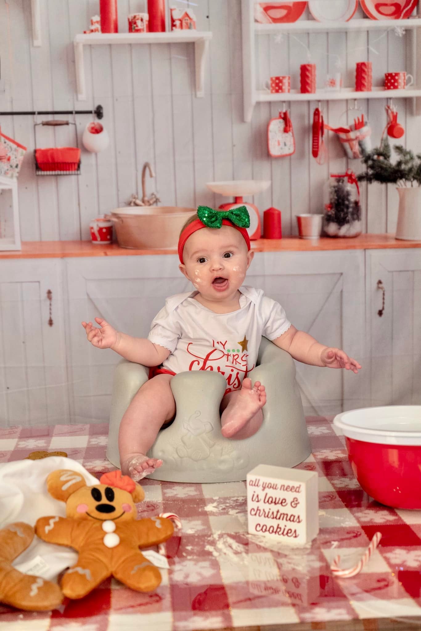 kate クリスマス白い壁のキッチンの背景布 写真撮影用