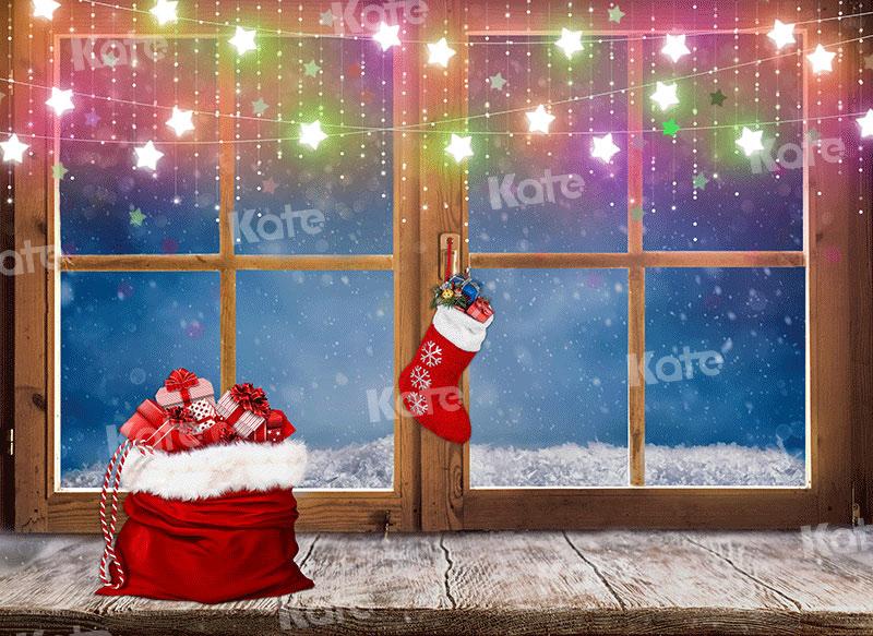 Kate 写真撮影のためのウィンドウクリスマスライトの背景