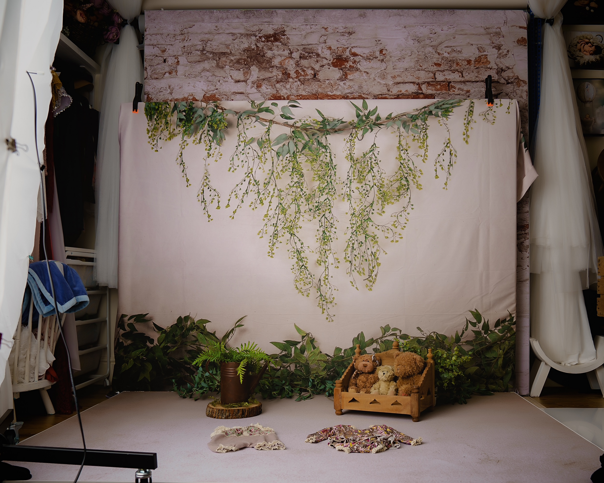 Kate春\母の日花と草のマクラメの背景Jia Chan写真撮影