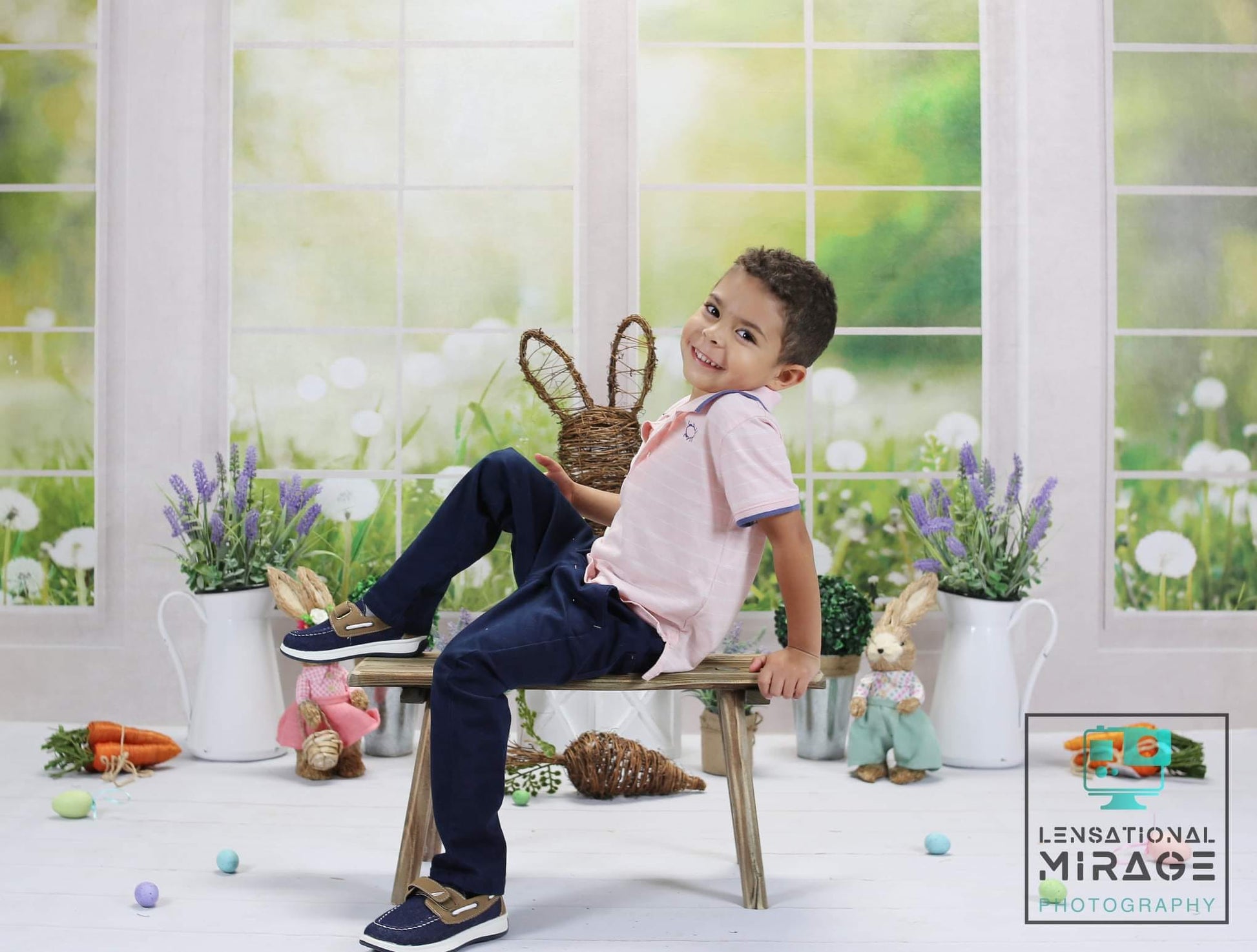 Kate 春の草の花 窓 背景