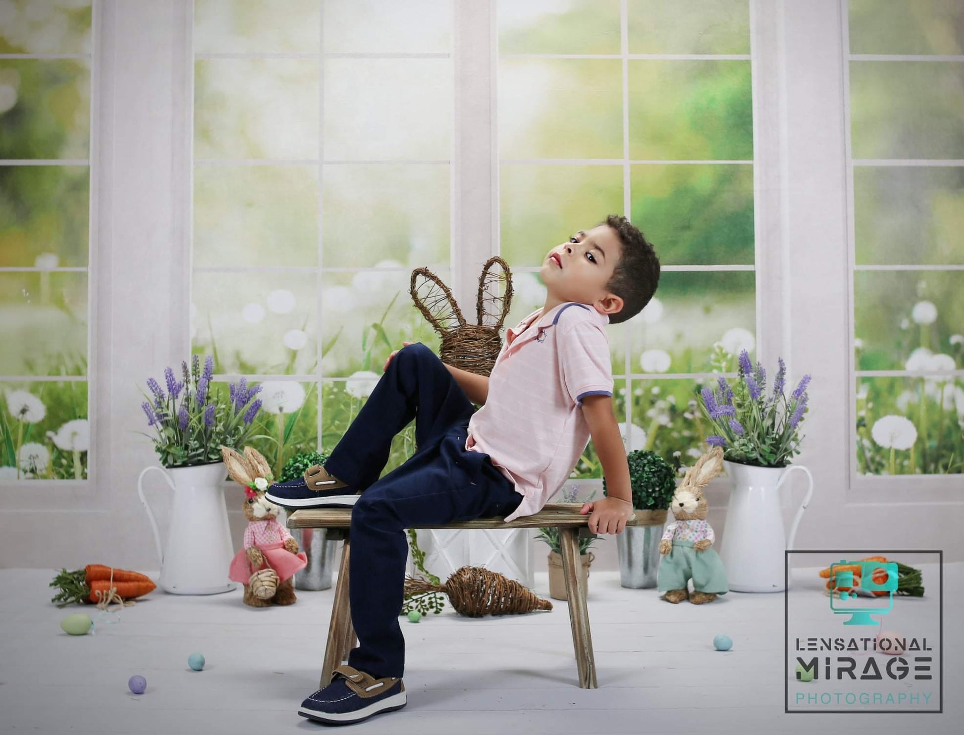 Kate 春の草の花 窓 背景