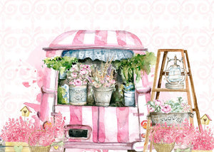 Kate ピンクの花のバレンタインデーの背景