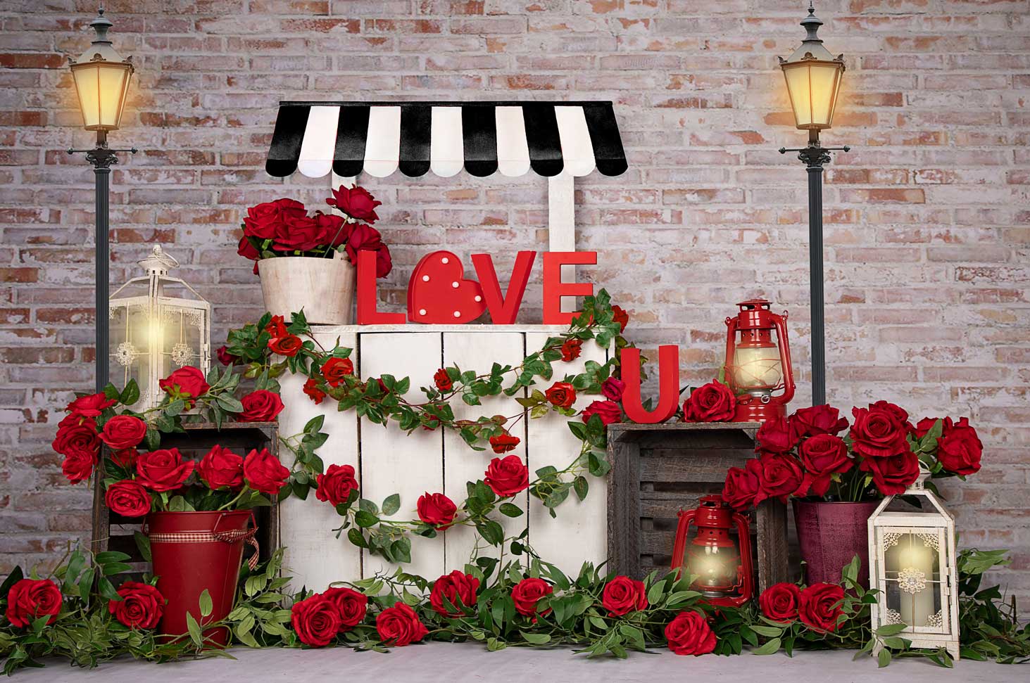 Kate レンガの壁バレンタインデーの背景によって設計された  Emetselch