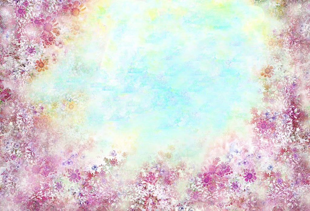 Kateファインアートフローラルパープルの背景GQデザイン