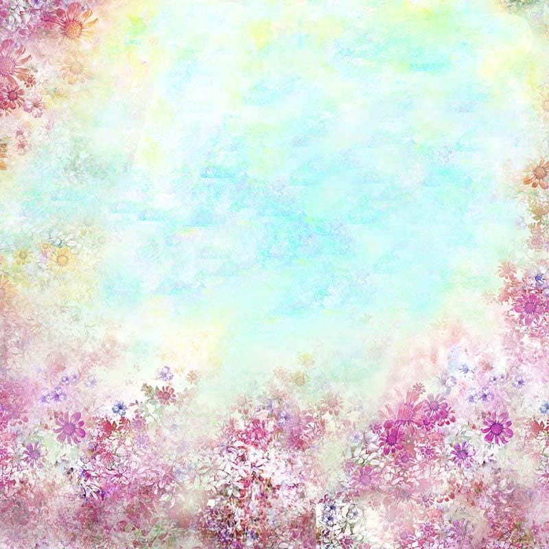 Kateファインアートフローラルパープルの背景GQデザイン