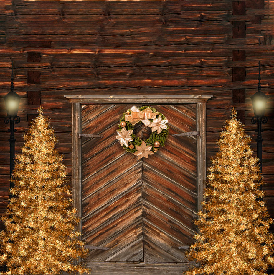 Kate レトロな木のクリスマスツリーの背景色設計された Chain