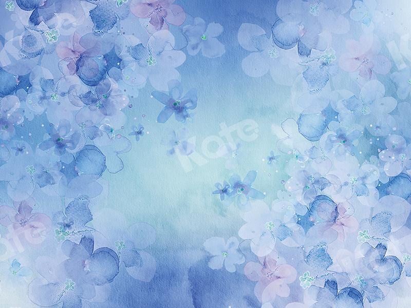 Kateファインアートブルーフローラル背景GQデザイン