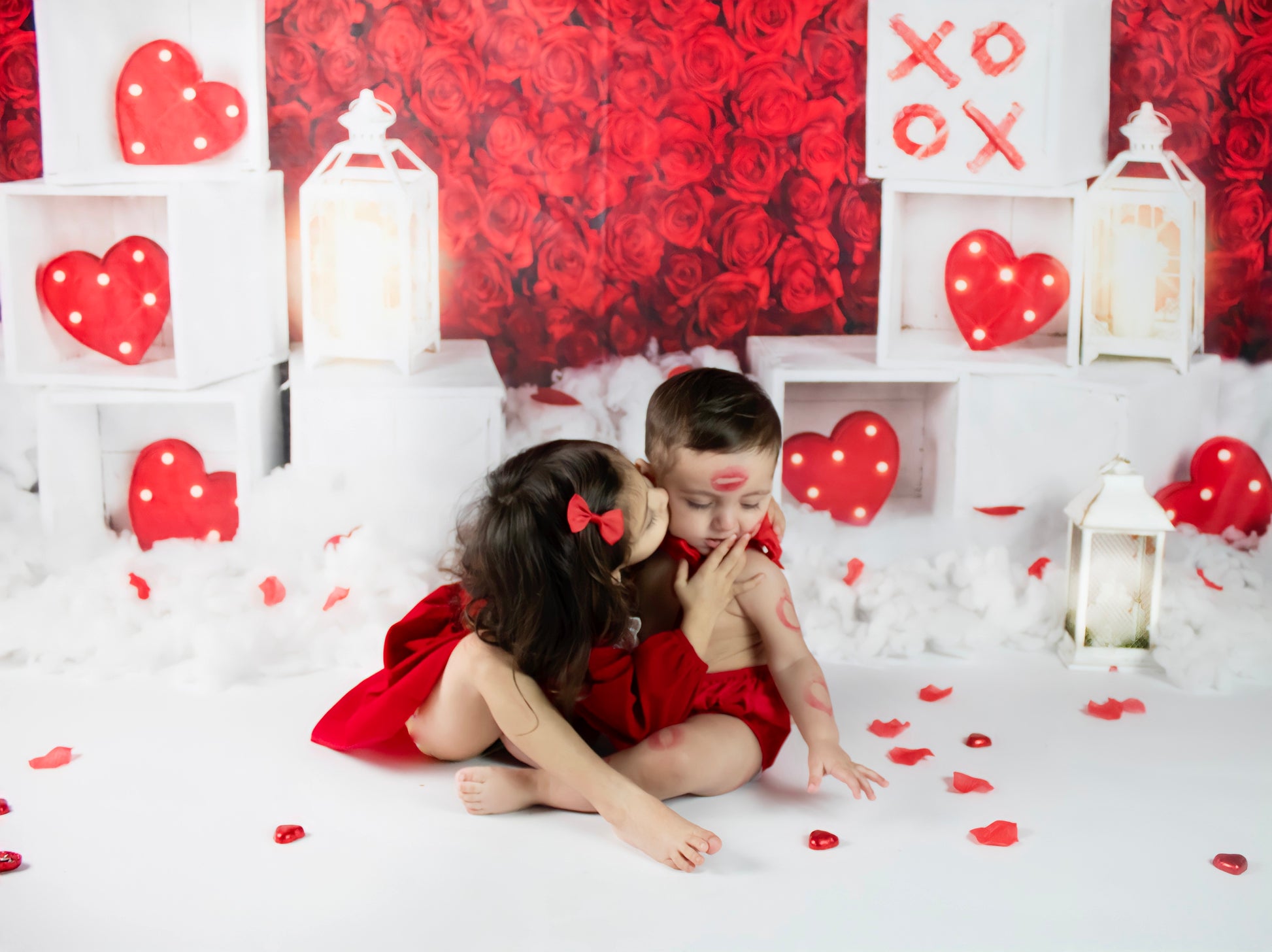 Kate 赤いバラのバレンタインデーの写真撮影の背景