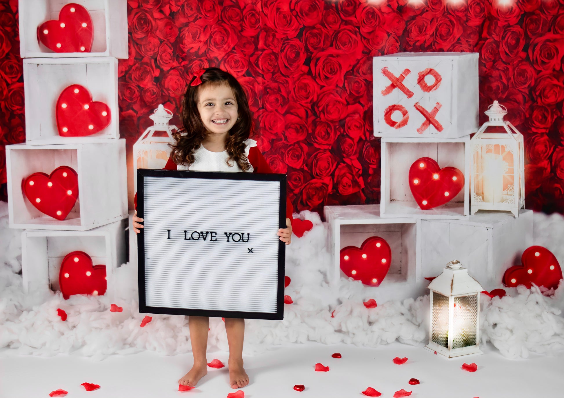 Kate 赤いバラのバレンタインデーの写真撮影の背景