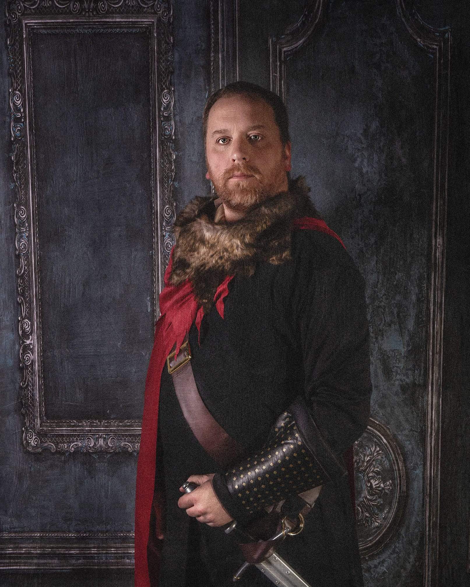 Kateダークブルーのヴィンテージレトロな壁のブドワール/結婚式の背景Chainデザイン